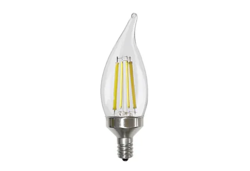Halco LED Filament Flame Tip CA11 Bulb Candelabra (E12) Base 5000K 8.8W 800 Lumens (75W Equiv) Clear Dimmable T20 Gen-4