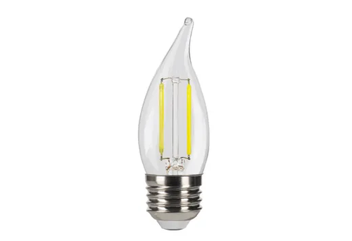 Halco LED Filament Flame Tip CA11 Bulb Medium (E26) Base 5000K 3.3W 300 Lumens (40W Equiv) Clear Dimmable T20 Gen-4