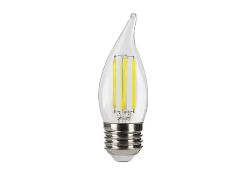 Halco LED Filament Flame Tip CA11 Bulb Medium (E26) Base 5000K 3-Step Built In Dimming 80/300/500Lum (1.5/3/5W) (60W Equiv) Clear T20 Gen-4