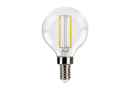 LED Filament Globe G16.5 Bulb Candelabra (E12) Base 3000K 2.7W 250 Lumens (25W Equiv) Clear Dimmable T20 Gen-4 - 82643