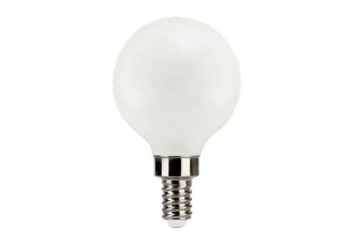 LED Filament Globe G16.5 Bulb Candelabra (E12) Base 3000K 2.7W 250 Lumens (25W Equiv) Frosted Dimmable T20 Gen-4 - 82646