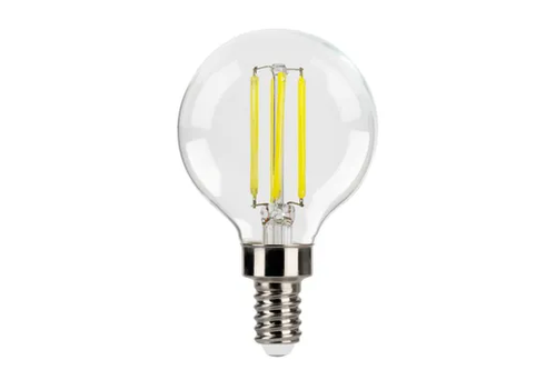 Halco LED Filament Globe G16.5 Bulb Candelabra (E12) Base 5000K 5.5W 500 Lumens (60W Equiv) Clear Dimmable T20/T24 Gen-4