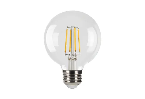 Halco LED Filament Globe G25 Bulb Medium (E26) Base 2700K 5W 500 Lumens (60W Equiv) Clear Dimmable T20 Gen-4