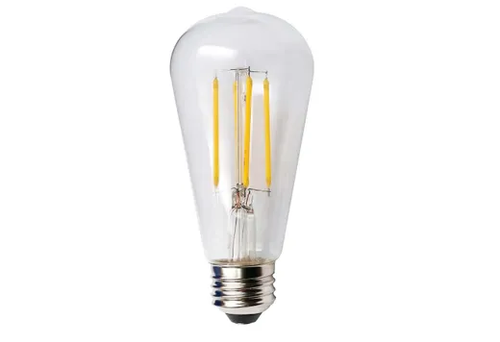 LED S19 Shape Filament Bulb Clear Medium (E26) Base 120V 500 Lumen 15000 hours 82 CRI Dimmable - 85043