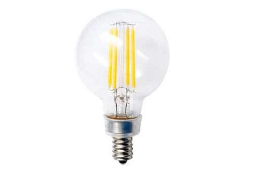LED Globe (G16.5) Filament Bulb Clear Candelabra (E12) Base 120V 350 Lumen 15000 hours 82 CRI Dimmable - 85071