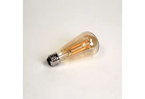 LED S19 Shape Filament Bulb Amber Medium (E26) Base 120V 650 Lumen 15000 hours 80 CRI Dimmable