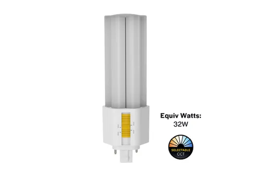 LED Triple Tube Omni-Directional Plug-In Lamp GX24D 2-Pin Base 3000K-3500K-4000K-5000K 15 Watt (32W Equivalent) Ballast Bypass Type B, Non-Dimmable - 82857