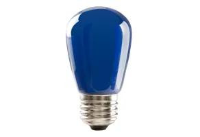 Halco S14BLU1C/LED 80518 LED S14 1.4W Blue Dimmable E26 ProLED, blue LED light bulb with E26 base for decorative and ambient lighting.