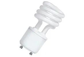 Halco CFL GU24 Base Spiral T2 Bulb 13W 4100K non-dimmable, white spiral CFL light bulb with GU24 base.