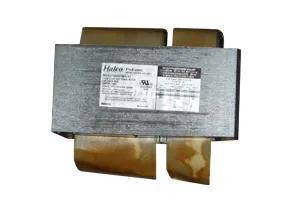 Halco Electromagnetic HID Ballasts 1000W, image showing a core coil ballast with a metal casing and copper components, suitable for primary lamp MH1000 ANSI M141 with CWA 5 tap options for 120V to 277V, pulse start design.