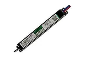 Halco Electronic Fluorescent Ballast T8, image of a long, rectangular electronic ballast with wiring connections for T8 fluorescent lamps.