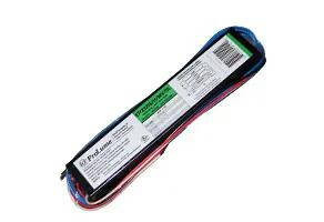 Halco Electronic Fluorescent Ballast T8, image of a 4-lamp 120V instant start restart ballast with wiring connections and labels.
