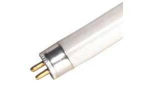 Halco Fluorescent F8 T5 Tube, 12-inch, 8W, 4100K, miniature bi-pin base, preheat start, non-dimmable, 3150 lumens, with an average lifespan of 6000 hours.