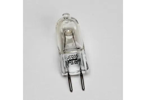 Halco JCD Type Halogen T4 Bulb 35W 130V 2800K GY6.35 Base 350 Lumens CC2V Filament with 2000 Average Life and 99 CRI, dimmable, clear glass miniature bulb