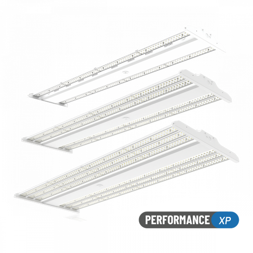 SLG HL G3 Linear High Bay, 75000Lm - 450W Max 3 Level Wattage Adjustable, CRI80, 5000K, with 3.5mm AUX Sensor Receptacle, 277-480VAC, Aisle Lens