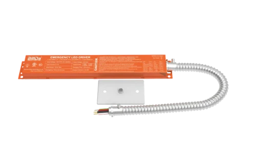 Aleo Lighting BLD-HM25D-YYY – EM BBU Micro-Inverter, 25W max., 170VDC output, 120V-347V input, min. 90 min., Dual flex, Test button with faceplate