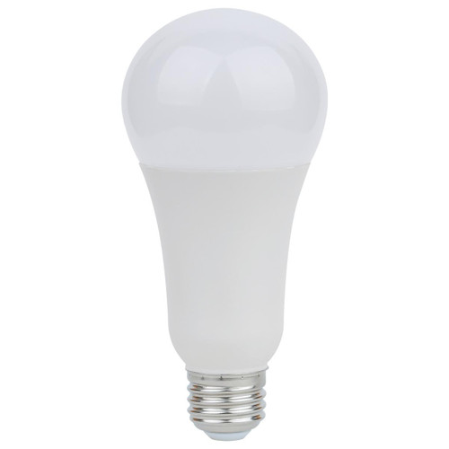 Eiko LED Litespan A21 Omni-Directional 19W-2000lm Enclosed 80+ CRI 5000K E26 120-277V, white LED bulb with a standard screw base for energy-efficient lighting.