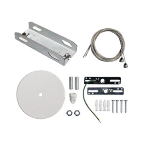 Aleo Lighting LPA-LNK-PK-WH – Linkable Pack for LPA UX pendant: 8' Aircraft Cable, Linking Bracket, White Canopy