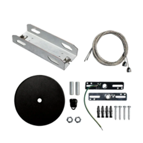 Aleo Lighting LPA-LNK-PK-BLK – Linkable Pack for LPA UX pendant: 8' Aircraft Cable, Linking Bracket, Black Canopy