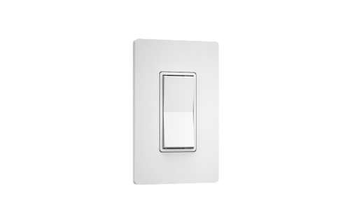 Aleo Lighting AB-DM1S-WBM-KNK – AleoBlue, Kinetic Powered, Wireless Bluetooth Dimmer Switch, Single Rocker, Wall Box Mount w/ Faceplate, White