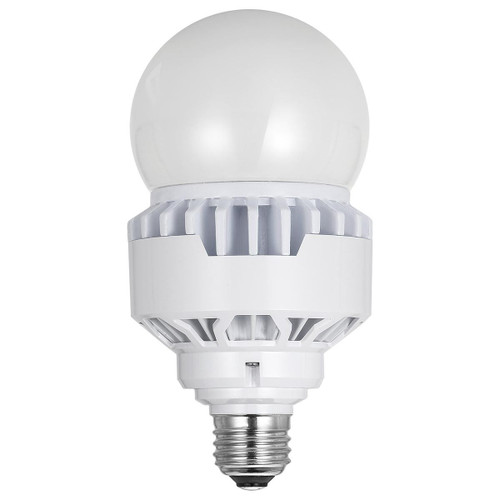 Eiko LED A23 HID Replacement 25W-3400LM 4000K 80CRI Non-Dim E26 120-277V, LED light bulb with frosted globe and white heat sink