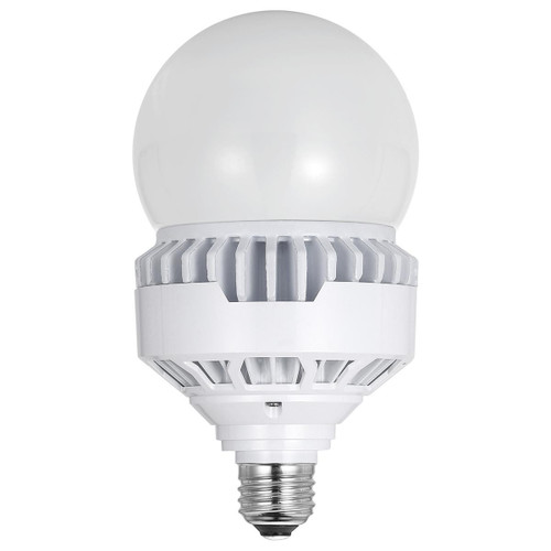 Eiko LED PS25 HID Replacement 35W-4500LM 4000K 80CRI Non-Dim E26 100-277V, white LED light bulb with socket and heat sink for energy-efficient lighting.
