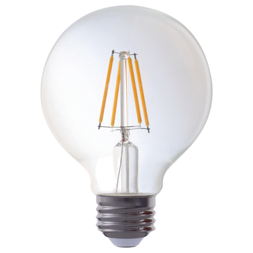 LED Advantage Filament G25 320 Deg, 4.5W-470lm, Dimmable, 80CRI, 2700K, E26, 120VAC Clear