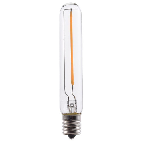 Eiko LED Advantage Filament T6-1/2 320 Deg, 4.5W-450lm, Dimmable, 80CRI, 2700K, E17, 120VAC, clear bulb with filament visible for warm, energy-efficient lighting.