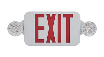 ASD LED RED Exit Sign with Two Round Heads 2.4W 120-277V 169lm White UL