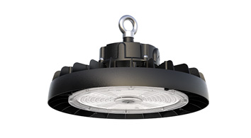ASD LED UFO High Bay with Q-base NEOX Series 150/200/240W 200-480V 0-10V Dimmable 200Lm/W 3000/4000/5000K with 4ft cord Black UL DLC Premium