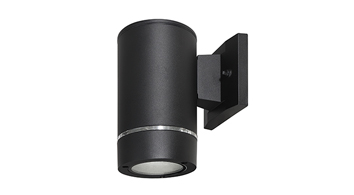 ASD LED Round 1-side Outdoor Wall Cylinder with 1 Ring 9W 120-277V Triac 3000/4000/5000K Black ETL