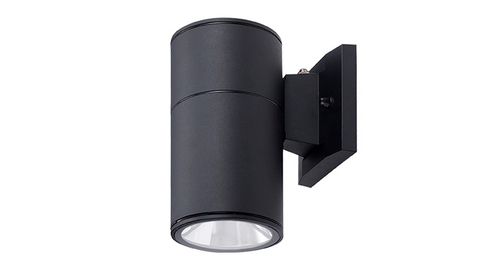 ASD Bulb Round 1-side Outdoor Wall Cylinder with Photocell 1xE26 60W 120V Black ETL