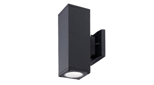 ASD BULB Square Outdoor Wall Cylinder Up and Down 2xE26 40W 120V with Photocell Black ETL