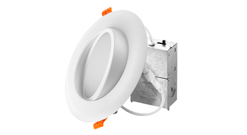 ASD LED Round Recessed Mini Panel Gimbal 6" 15W 120V Dimmable CCT Selectable 2700/3000/3500/4000/5000K White UL Energy Star 6pack