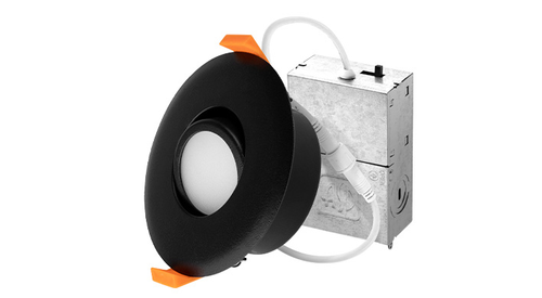 ASD LED Round Recessed Mini Panel Gimbal Airtight 3" 6W 120V Dimmable CCT Selectable 2700/3000/3500/4000/5000K Black UL 6pack