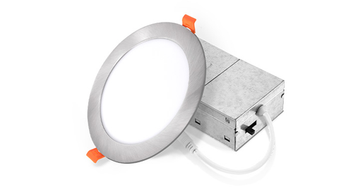 ASD LED Round Recessed Mini Panel 6" 15W 120V Dimmable CCT Selectable 2700/3000/3500/4000/5000K Brushed Nickel UL Energy Star 6pack