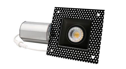ASD LED Trimless Downlight Gimbal Square 2inch 8W 120V Triac 2700/3000/3500/4000/5000K Black ETL