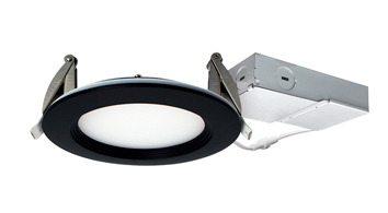 ASD LED Round Fire Rated Baffle Trim Wafer 4inch 12W 120-277V 0-10V Dimmable 2700/3000/3500/4000/5000K Black ETL ES T24 JA8