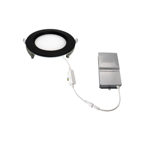 ASD LED Round Baffle Trim Wafer 4inch 12W 120-277V 0-10V Dimmable 2700/3000/3500/4000/5000K Black ETL ES T24 JA8