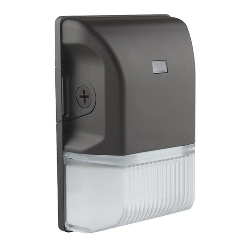 Eiko Mini Wall Pack, 30/20/15W, 3000/4000/5000K, 100-277V, Photocell - a compact wall-mounted lighting fixture with adjustable wattage, color temperature, and integrated photocell sensor.