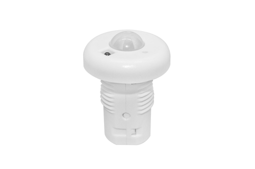 BLE PIR Motion sensor, 12-24V,1/2'' Button Snap-in, 0-10V, Daylight Harvesting, 8-12ft, Parameters set by Silvair App
