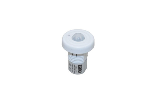 Eiko Stand-alone PIR Motion Sensor, 12-14V, 1/2\'\' Button Snap-in, 0-10V, Daylight Harvesting, 8-12ft, Parameters set by SEN5A-ACT, white sensor with a rounded motion detection lens.