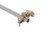 Westgate Manufacturing SINGLE ATTACHMENT GROUND CLAMP, metal clamp securing a ground wire to a metal pipe with screws and a brass finish.
