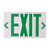 Westgate Manufacturing EDGE-LIT EXIT SIGN DOUBLE FACE, Field-Installed Double-Face Mirror Panel, illuminated green exit sign with directional arrows on a white background.