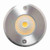 Westgate Manufacturing Westgate Lighting RGBW 12V Integrated LED In Ground Lights, 10W, RGB + 3000K, round metallic in-ground LED light fixture with a yellow LED inside for outdoor lighting.