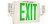 Westgate Manufacturing LED Super Slim Exit Sign with Adjustable Heads, green illuminated emergency exit sign with built-in LED lights and adjustable side heads.