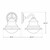 Westgate Manufacturing LRS-S - LED Seaside Wall Lights, technical drawing showing dimensions of the wall-mounted outdoor LED light fixture with detailed measurements.