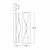 Westgate Manufacturing LED WALL SCONCECRUSH5000KBR, technical drawing of the wall sconce with dimensions 19.72 inches height, 4.51 inches width, and 4.96 inches depth.