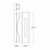 Westgate Manufacturing LED Wall Sconce Curve 5000K Silver, technical drawing with dimensions