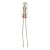Eiko 28V .04A T1-1/4 Wire Terminal, close-up of a small glass fuse with two metal leads extending from both ends.